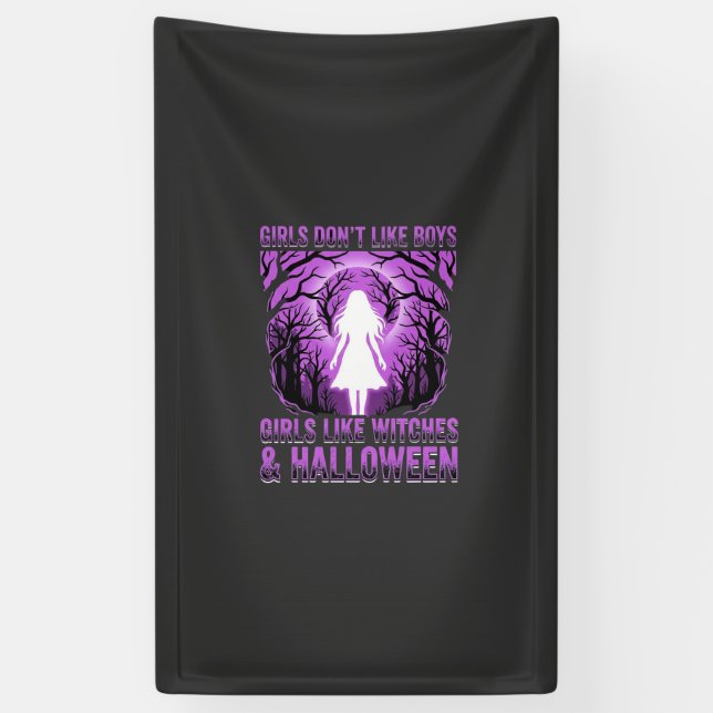 Banderoles Conception de Halloween pour filles comme des sorc (Vertical)