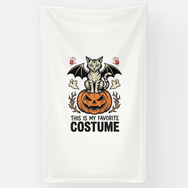 Banderoles Conception de maillot de costume de chat de citrou (Vertical)
