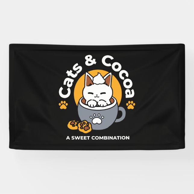 Banderoles Conception de Mug de vacances avec Cosy Cat et Paw (Horizontal)