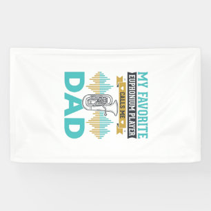 Banderoles Conception de musique vintage de papa euphonium dr