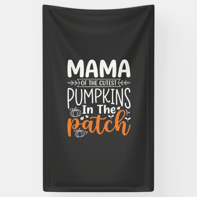 Banderoles Conception de patch de citrouilles maman Halloween (Vertical)