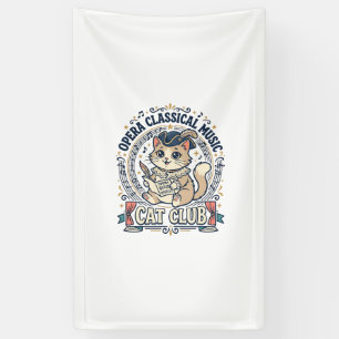 Banderoles Conception de T-shirt de chat mignon de musique cl