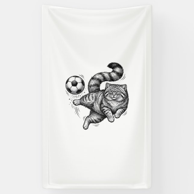 Banderoles Conception de T-shirt de kick de foot de chat de g (Vertical)