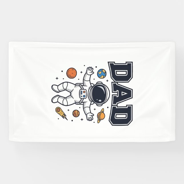 Banderoles Conception de T-shirt Vector Space Astronaute Papa (Horizontal)