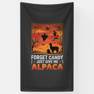 Banderoles Conception de vecteur d'alpaca de Halloween oublie