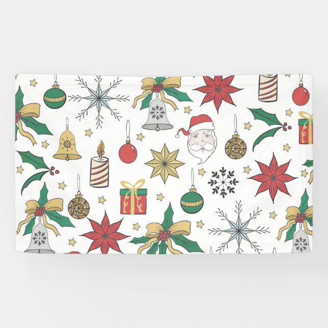 Banderoles Conception des Doddles de Noël de l'Aube Main Uniq (Horizontal)