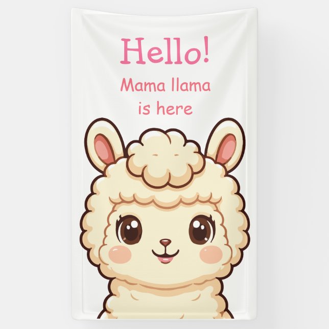 Banderoles Conception d'illustration de lama mignon (Vertical)