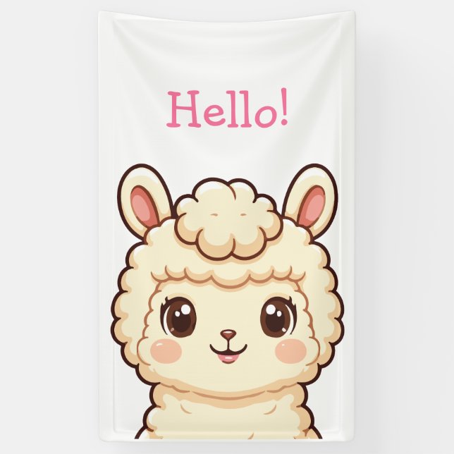 Banderoles Conception d'illustration de lama mignon (Vertical)