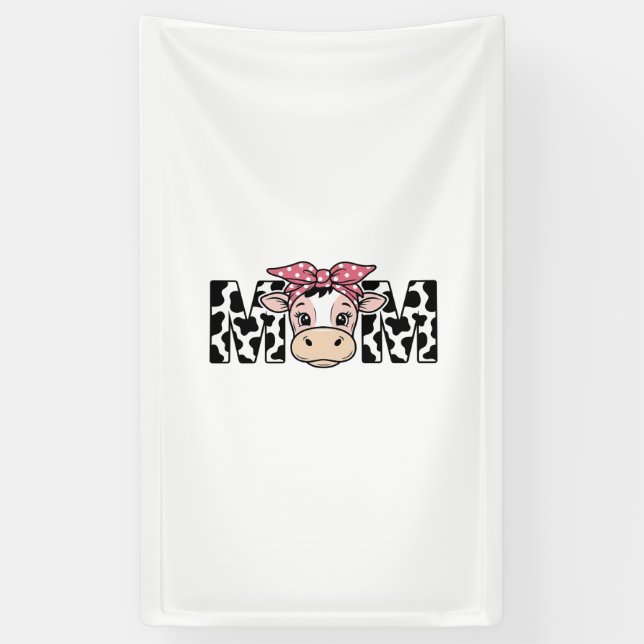 Banderoles Conception graphique de maman vache mignonne arc_1 (Vertical)