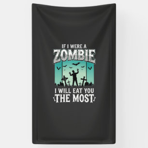 Banderoles Conception Halloween Je vais te manger Zombie_1