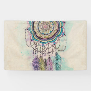 Banderoles conception tribale de mandala de dreamcatcher de