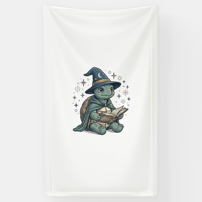 Banderoles Conception vectorielle de magicien tortue mignon l (Vertical)