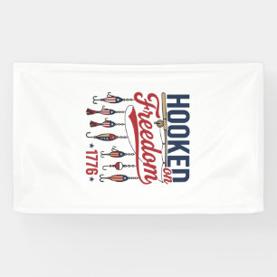 Banderoles Conçu pour le T-shirt de pêche patriotique accro à