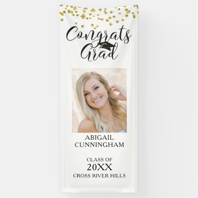 Banderoles Confetti Script GRAS GRAD Porte photo (Vertical)