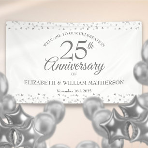 Banderoles Confettis de bienvenue pour les 25 ans d'anniversa