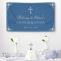 Confirmation Garçon Classique Bleu Vintage Faux Ar
