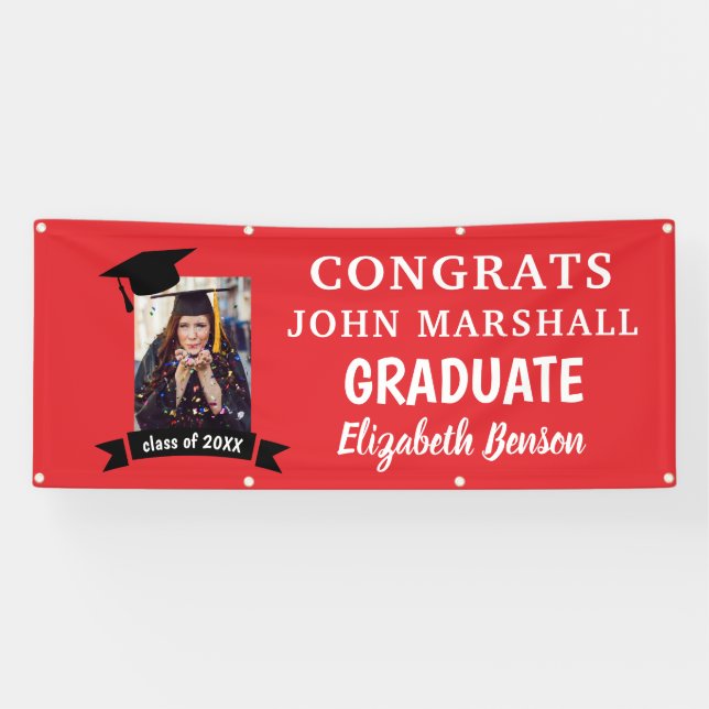 Banderoles Congrats Graduate Custom Banner Red (Horizontal)
