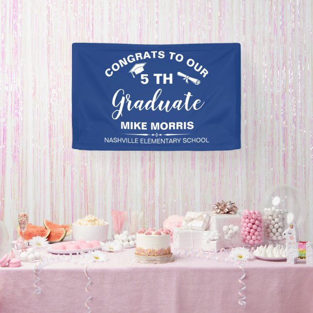 Banderoles Congratulations 5th Grade Graduation Blue (Fête)