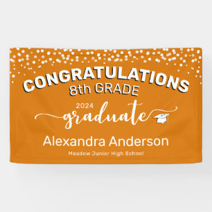 Banderoles Congratulations 8e Grade Graduate Orange