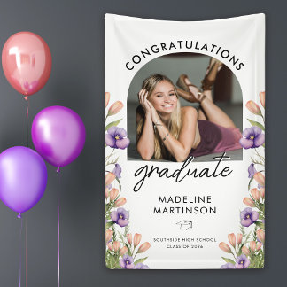 Banderoles Congratulations Graduate Wildflowers Arch Photo