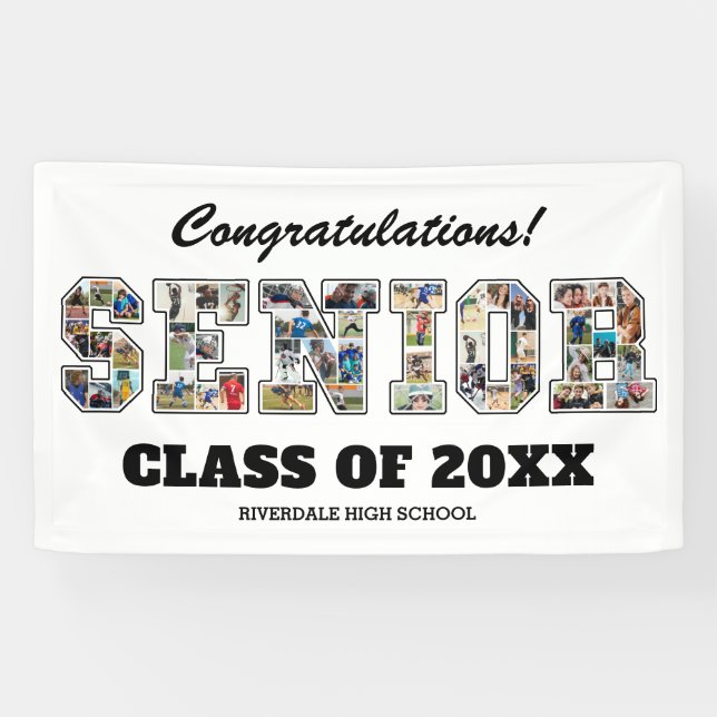 Banderoles Congratulations Senior Graduation Photo Collage (Horizontal)