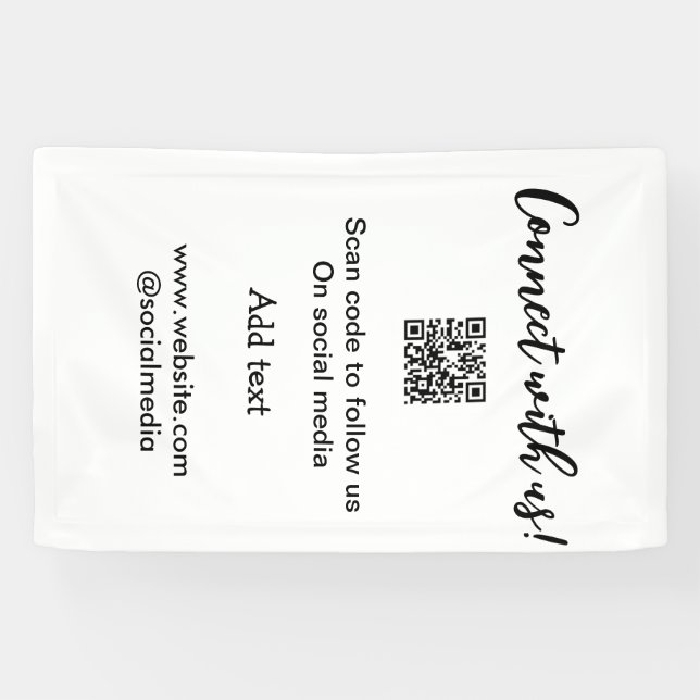 Banderoles Connectez-vous avec nous scan QR code ajouter e-ma (Horizontal)