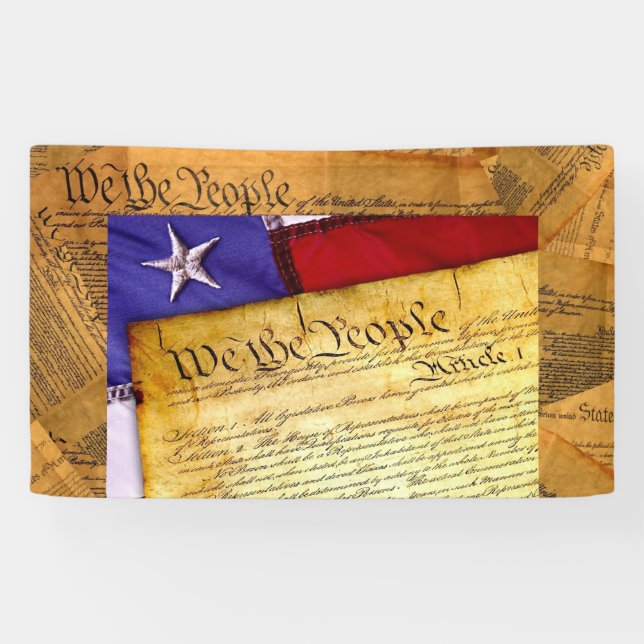 Banderoles Constitution américaine Nous le peuple (Horizontal)