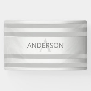 Banderoles Contemporain Faux Argent Ombre Gris