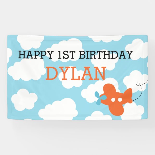 Banderoles Contexte/bannière plats (bleu et orange) (Horizontal)