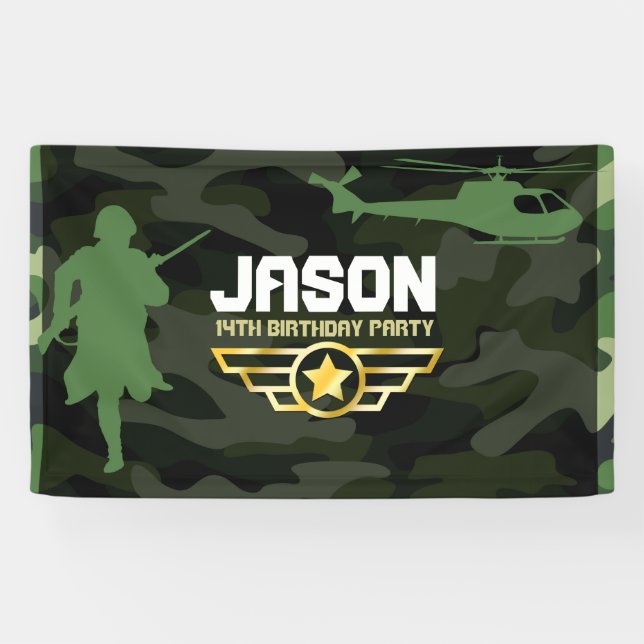 Banderoles Contexte de la partie de style militaire (Horizontal)