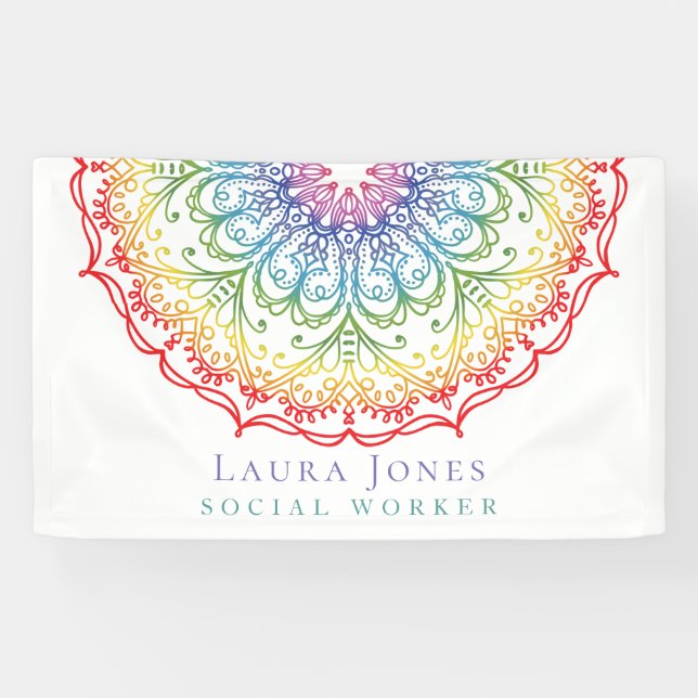 Banderoles Convention Rainbow Ombre Mandala Ladies Pride (Horizontal)