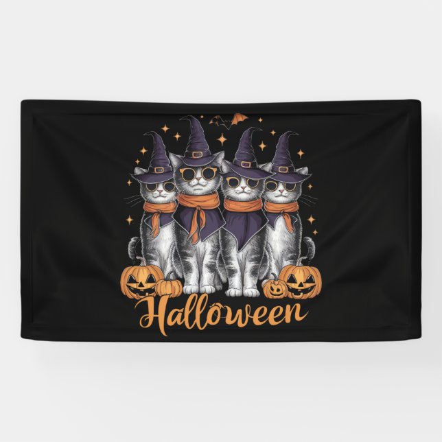 Banderoles Cool Halloween Chats cadeau pour fille cadeau pour (Horizontal)