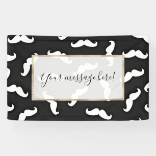 Banderoles Cool moderne Noir Blanc Mustache Motif