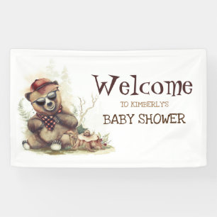 Banderoles Cool Petit bûcheron Baby shower d'ours Bienvenue