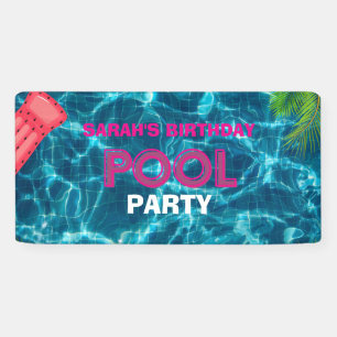 Banderoles Cool Pool Party Nage Invitation d'anniversaire
