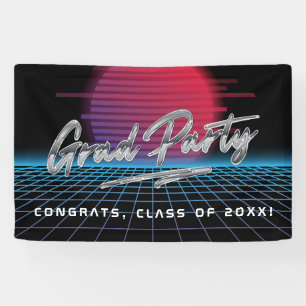 Banderoles Cool Retro 80's Synthwave New Wave Grad Party