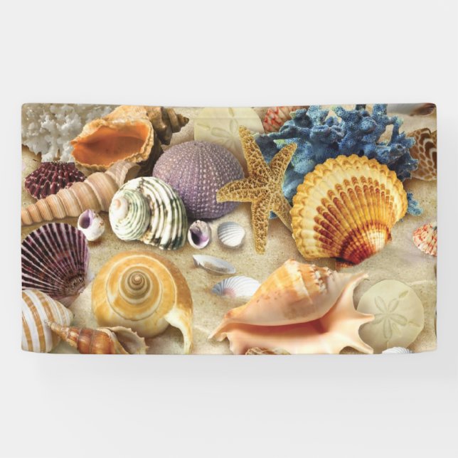Banderoles Coques de mer sur la plage (Horizontal)