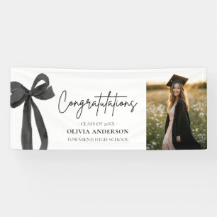 Banderoles Coquette Black Bow Graduation Félicitations