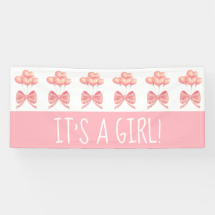 Banderoles Coquette Coral Heart Balloon C'est une fille Banne