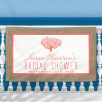 Coral Tropical Plage Burlap Fête des mariées
