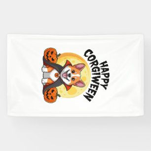 Banderoles Corgiween d'Halloween, chien Corgi effrayant