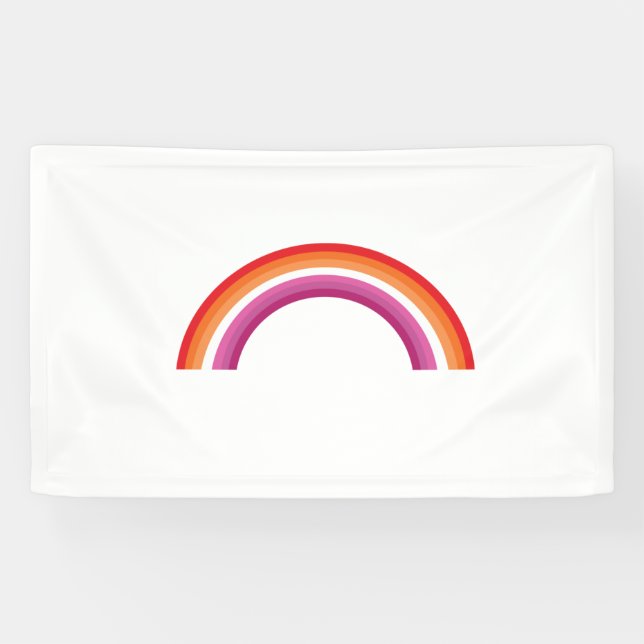 Banderoles Coucher de soleil arc-en-ciel lesbien (Horizontal)