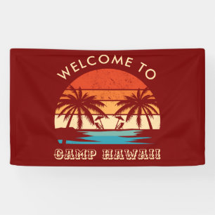 Banderoles Coucher de soleil rétro Hawaii Beach Party