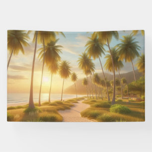 Banderoles coucher de soleil sur la plage des Caraïbes/tropic