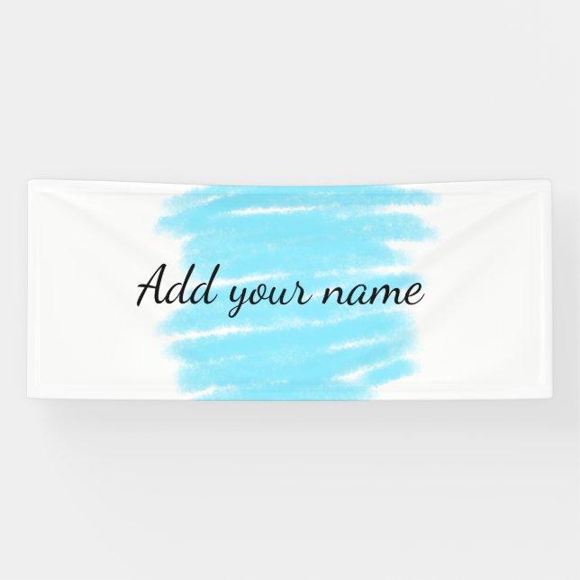 Banderoles Couleur bleue ajouter un nom message texte lancer (Horizontal)
