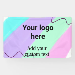 Banderoles Couleur pastel simple ajoutez votre logo texte per