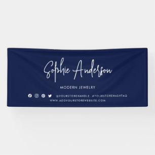 Banderoles Couleur personnalisée Script moderne Social Media