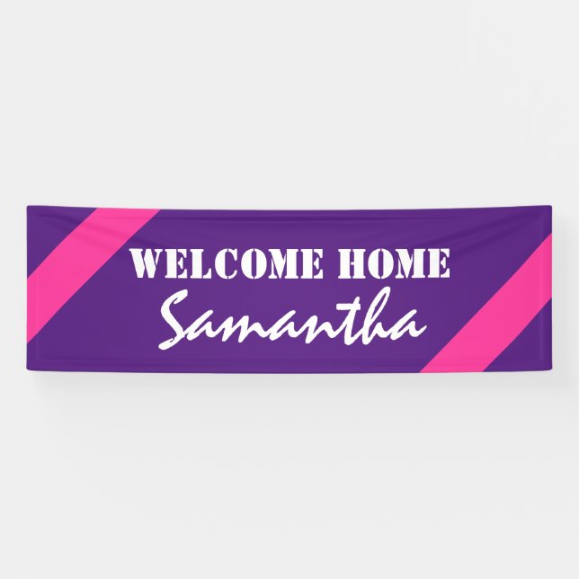 Banderoles Couleur rose & Mots + vos idées (Horizontal)