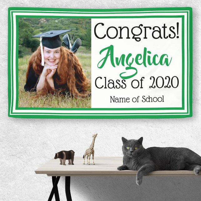 Banderoles Couleurs de l'école verte et blanche Photo (Créateur téléchargé)