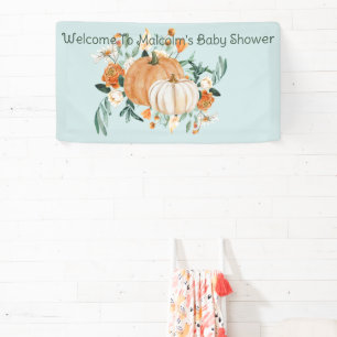 Banderoles Couleurs Florales citrouilles Bleu, Personnalisées